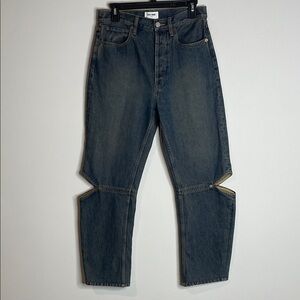 Still Here | Women’s Cowgirl Cut Out Barrel Leg Jeans Size 28 Button Fly